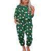 Ekouaer Womens Pajamas Set Long Sleeve Loungewear Soft Lounge Set Joggers with Pockets,Small,Green Christmas view 1