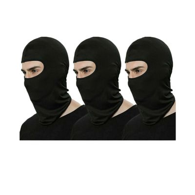 1/3 Pack Balaclava Thin Face Mask Motorcycle Ski Neck Gaiter 3Pcs Black for Outdoor Activities for Men and Women Breathable Windproof Elastic Sport Workout Yoga Running Fitness Gym Accessories