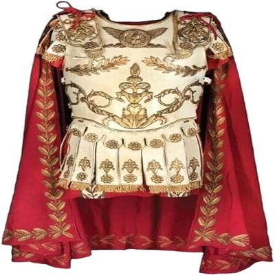 NineFit Basics White Medieval Roman Muscle Cuirass Armor Knight Breastplate Larp Armor (M), Medium