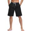 Men's Classic Elastic Waist Cargo Shorts Classic Relaxed Fit Outdoor Shorts Drawstring Casual Athletic Hiking Short (Black,28) view 3