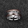 10 mm Inlaid Wood Grain Gear Pattern Tungsten Carbide Ring Men's Wedding Jewelry Gift 12 view 3