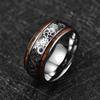 10 mm Inlaid Wood Grain Gear Pattern Tungsten Carbide Ring Men's Wedding Jewelry Gift 12 view 4