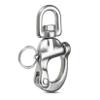 QualiTime 2Pack 316 Stainless Steel Swivel Eye Snap Shackle, 3.5"(87mm) Quick Release Shackle, Sailing Rigging, SCBA Mask Clip, Spinnaker Halyard Shackles, Silver view 2