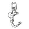 QualiTime 2Pack 316 Stainless Steel Swivel Eye Snap Shackle, 3.5"(87mm) Quick Release Shackle, Sailing Rigging, SCBA Mask Clip, Spinnaker Halyard Shackles, Silver view 3