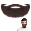 Lusofie Brown Fake Beard Elasticity Fake Mustache Multipurpose Costume for Male Makeup Cosplay Halloween Party Supplies view 1