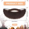 Lusofie Brown Fake Beard Elasticity Fake Mustache Multipurpose Costume for Male Makeup Cosplay Halloween Party Supplies view 3
