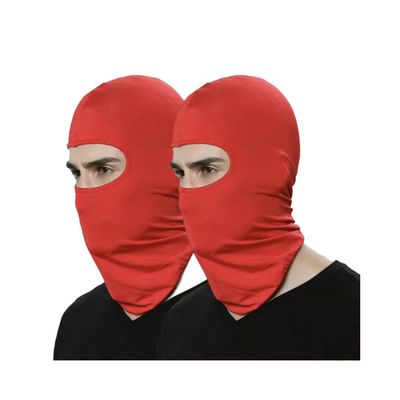 Balaclava Face Mask Thin UV Protection Ski Sun Hood Tactical Masks for 2Pcs Red for Outdoor Activities for Men and Women Breathable Windproof Elastic Sport Workout Yoga Running Fitness Gym Accessories