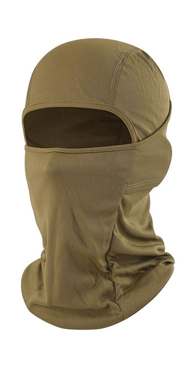 Balaclava Full Face Mask Sun Cover UV Protection Arm Guard Headgear Coffee 02 1 pack for Outdoor Activities for Men and Women Breathable Windproof Elastic Sport Workout Yoga Running Accessories