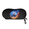AFPANQZ Cool Flame Baseball Glasses Case Lightweight Portable Travel Zipper Eyeglasses Case Zipper Eyeglass Case with Belt Clip Travel Outdoor Bag Pouch view 1