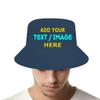 ZJHCEUS Custom Fisherman Hats Bucket Hat Add Your Own Photo Text Logo, Mens Womens Trendy Boonie Hat, Dusty-Blue view 2