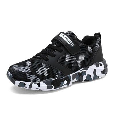 Boys and Girls Lightweight Breathable Sneakers Athletic Tennis Shoes for Toddler/Little Kid Running and Walking Shoes Camouflage Grey