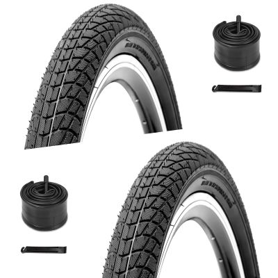 2-Pack BMX Kids Bike Tires, 202.125 inch Bike Replacement Tire, 20" Inner Tubes Schrader Valve, Compatible with Child, Tricycle, Cruiser Bike