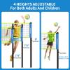 Portable Outdoor Volleyball Net Set for Backyard Beach with Adjustable Poles, Soft PU Volleyball & Pump, Carry Bag and Durable Anti-Sagging Net (Blue and Green, 32ft) view 4