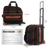 SOGUKOER 2 Ball Bowling Bag with Wheels, Lightweight Trolley Double Ball Bowling bags with Large Separate Shoe Compartment and Oversized Accessory Pocket, Retractable Handle Extends To 39.5" view 4