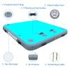 VEBESYET Inflatable Floating Dock Platform, 8ft  6.6ft  8" Inflatable Dock Floats Multi Person Floating Island Raft for Lake Pool Beach Ocean view 2