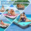 VEBESYET Inflatable Floating Dock Platform, 8ft  6.6ft  8" Inflatable Dock Floats Multi Person Floating Island Raft for Lake Pool Beach Ocean view 4