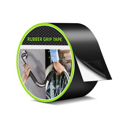 Aobrill Rubber Grip Tape, Non Slip Tape for Handle, Enhanced Textured Super Strong Adhesive for Secure Hold & Friction-Ideal for Tools, Gadgets, DIY & More (Black, 2In x 10Ft)