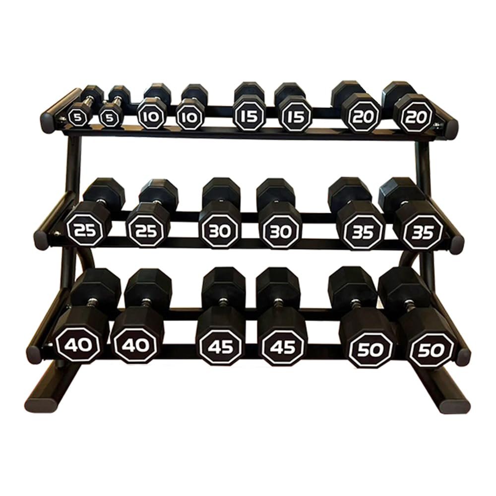 5-50lb apollo High-end Coated Octagon Dumbbell550LB TOTAL 10 PAIRS DUMBBELL,2 pieces per specification, without dumbbell racks