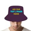 ZJHCEUS Custom Fisherman Hats Bucket Hat Add Your Own Photo Text Logo, Mens Womens Trendy Boonie Hat, Plum-Purple view 2
