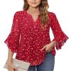 Timeson Business Casual Tops for Women: Work Attire for Office - Fall Blouses for Women 2026 - Dress Shirts 3/4 Sleeve Professional Formal Clothes Dressy Ladies Tops Elegant Fall Chiffon L view 3