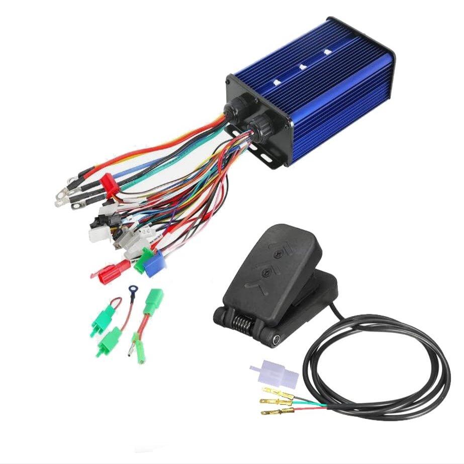 ICONSPORTSS 36V 48V 60V 72V 84V 350W-3000W Brushless Speed Controller 45A-60A with Throttle Foot Pedal for Electric Go Kart, Scooter, ATV, Quad, Bicycle, Motorcycle, Buggy, E-Bike, Golf Cart