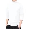 Mens Turtleneck Long Sleeve Pullover Basic Undershirt Stretch Slim Fit Sweaters Premium Long Sleeve Mock Neck Sweater White view 1