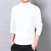 Mens Turtleneck Long Sleeve Pullover Basic Undershirt Stretch Slim Fit Sweaters Premium Long Sleeve Mock Neck Sweater White view 2