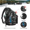 Piscifun Fishing Tackle Backpack with Rod & Gear Holder, Lightweight Outdoor Water-Resistant Fishing Shoulder Storage Bag, Black Camouflage view 3