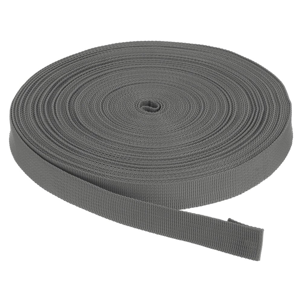 Rebower Nylon Webbing Strap, 50 Yards x 7/8 Inch Polypropylene Webbing Lightweight Strapping Backpack Band for DIY Gear Repair Outdoor Luggage Cargo Straps, Dark Grey