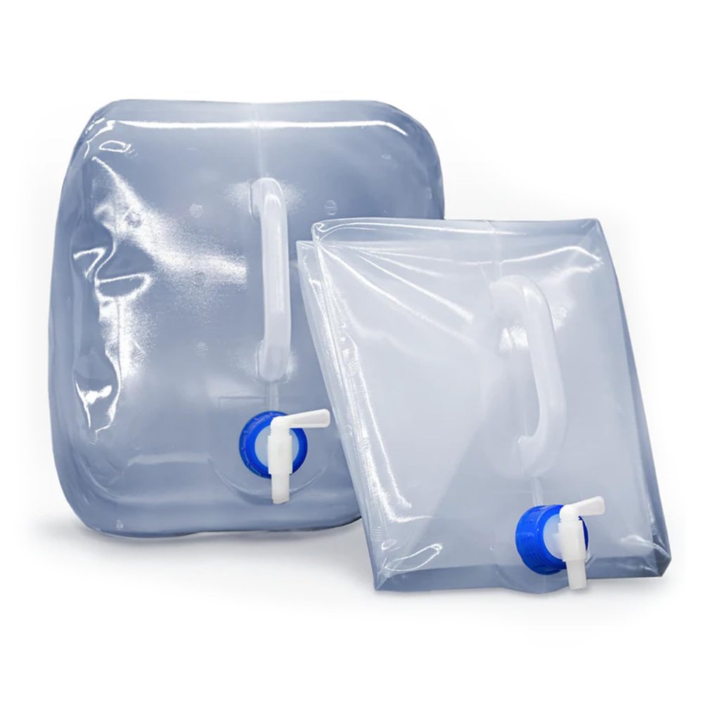 EvaClean Collapsible Water Containers with Spigot 5.3 Gal - Portable, Reusable - BPA Free, Foldable, Leak-Proof Camping Water Jug for Outdoors, Hiking, Survival Kit, and Emergency Preparedness 2-pack