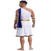 FEESHOW Men's One Shoulder Strap Ancient Greek Toga Dress Roman Senator Caesar Costume Robe for Halloween Blue Large view 2