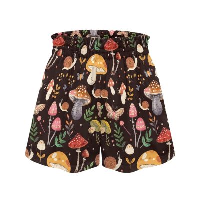 XXQGOMG Snail Mushroom Shorts for Girls High Waisted Running Shorts Flowy Shorts with Pockets Comfortable Summer Shorts for Running/Volleyball/Basketball Size 5-6