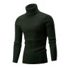 Mens Cable Knit Turtleneck Sweater Casual Soft Pullover Sweaters Twisted Knitted Slim Fit Long Sleeve Winter Jumper Army Green view 4