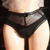 FEOYA Men Sissy Lace Panty with Bow Knot Crossdressing Transgender Lingerie Mesh Breathable Underwear Camel Toe Briefs Black M view 2