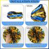 Hanaive 12 Inch Cheerleading Pom Poms and Large Cheerleader Hair Bow Large Metallic Cheer Cheerleader Pom Poms for Sports Team Spirit Cheering(Blue and Gold Mixed,Glitter) view 4