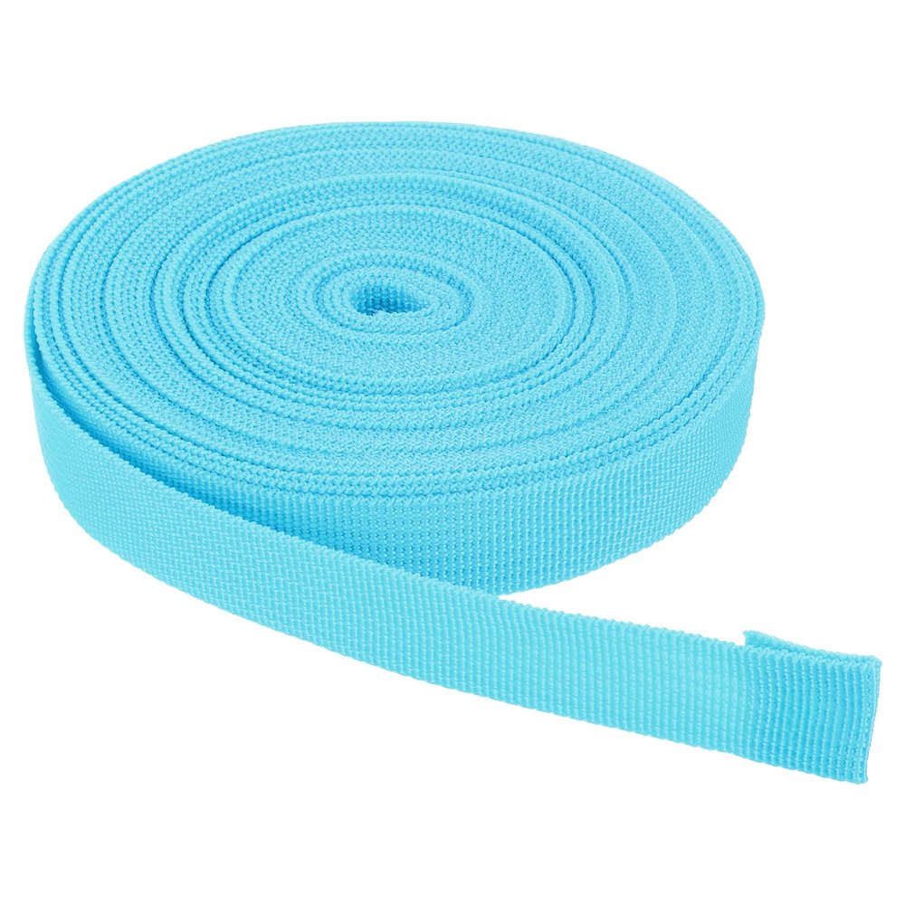 Rebower Nylon Webbing Strap, 10 Yards x 7/8 Inch Polypropylene Webbing Lightweight Strapping Backpack Band for DIY Gear Repair Outdoor Luggage Cargo Straps, Light Blue