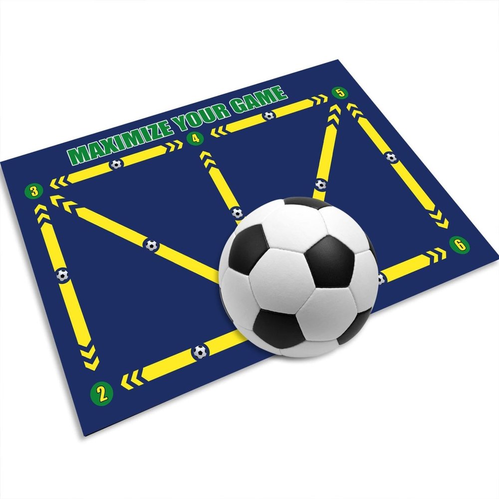 Football Footstep Training Mat, Soccer Training Mat Dribble Silent Auxiliary Props Football Door Mat Non-Slip Mat for Corner Football Field Ground, Training Pace Ball Control Player Equipment (Version I)