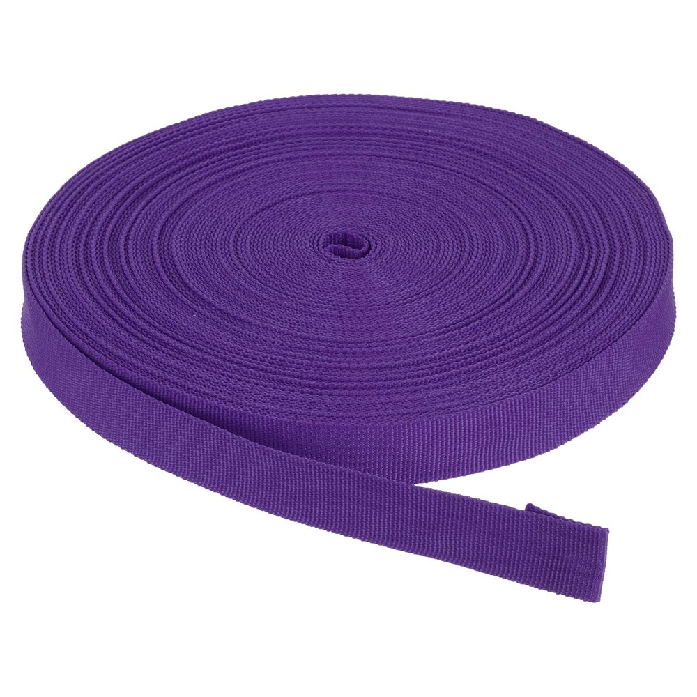 Rebower Nylon Webbing Strap, 50 Yards x 7/8 Inch Polypropylene Webbing Lightweight Strapping Backpack Band for DIY Gear Repair Outdoor Luggage Cargo Straps, Dark Purple