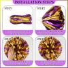 Hanaive 12 Inch Cheerleading Pom Poms and Large Cheerleader Hair Bow Large Metallic Cheer Cheerleader Pom Poms for Sports Team Spirit Cheering(Purple and Gold Mixed,Glitter) view 4