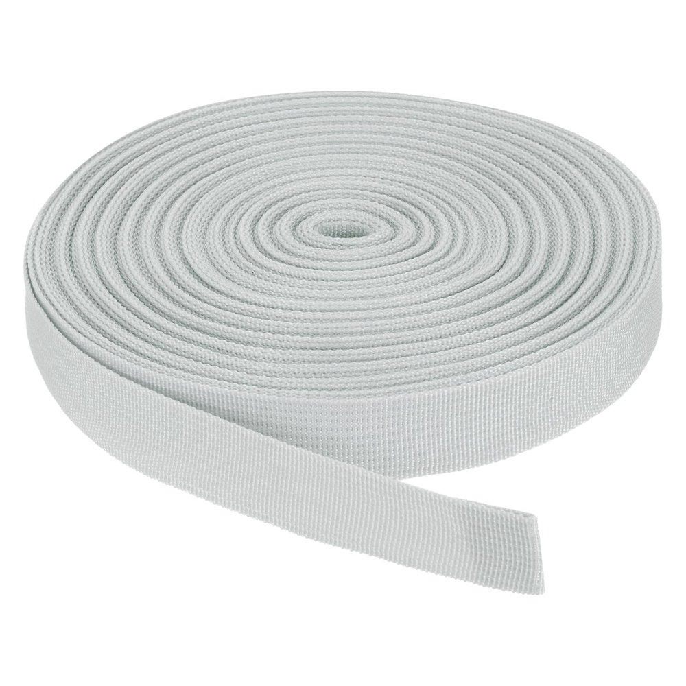 Rebower Nylon Webbing Strap, 25 Yards x 1 Inch Polypropylene Webbing Lightweight Strapping Backpack Band for DIY Gear Repair Outdoor Luggage Cargo Straps, Silver