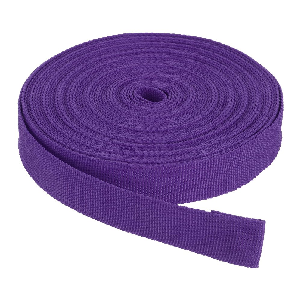 Rebower Nylon Webbing Strap, 10 Yards x 7/8 Inch Polypropylene Webbing Lightweight Strapping Backpack Band for DIY Gear Repair Outdoor Luggage Cargo Straps, Dark Purple