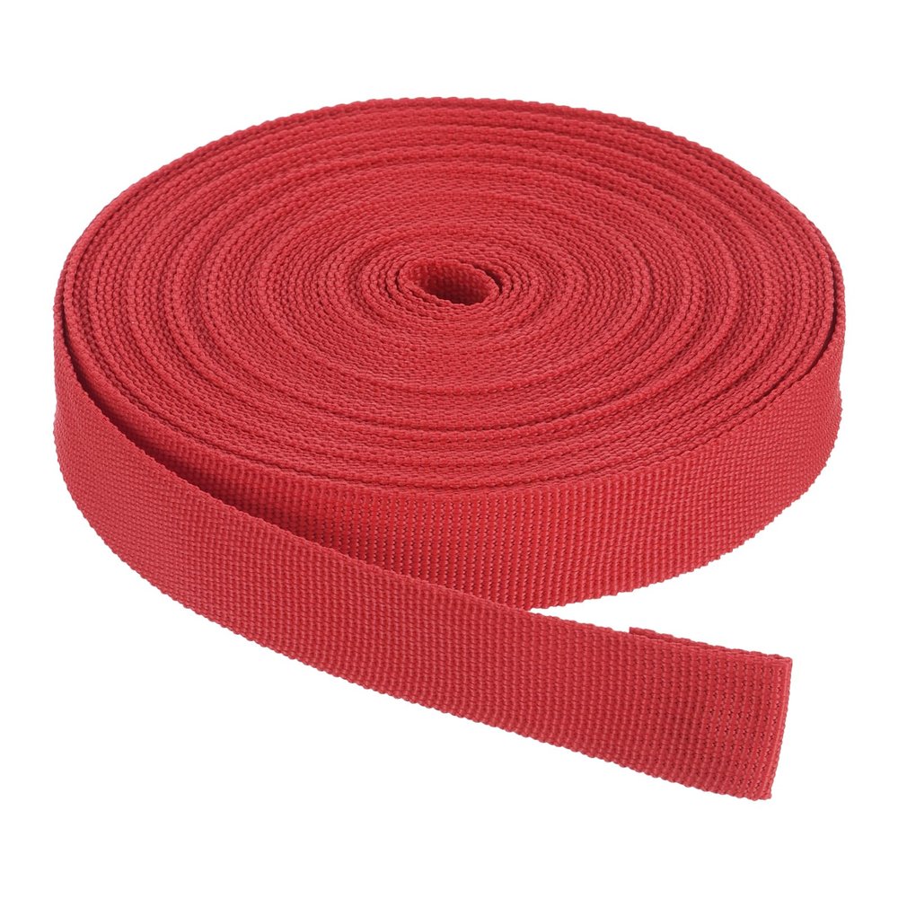 Rebower Nylon Webbing Strap, 10 Yards x 7/8 Inch Polypropylene Webbing Lightweight Strapping Backpack Band for DIY Gear Repair Outdoor Luggage Cargo Straps, Bright Red