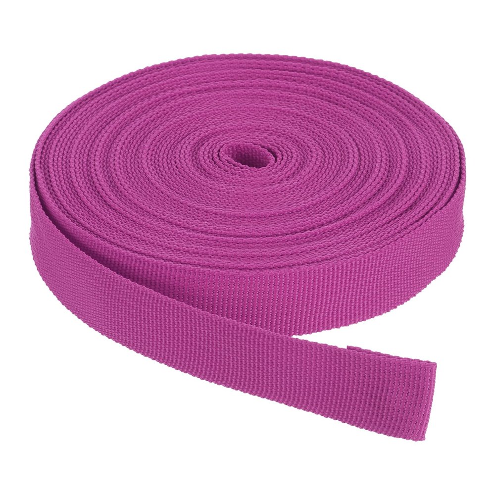 Rebower Nylon Webbing Strap, 10 Yards x 7/8 Inch Polypropylene Webbing Lightweight Strapping Backpack Band for DIY Gear Repair Outdoor Luggage Cargo Straps, Rose Red