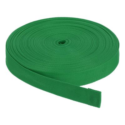 Rebower Nylon Webbing Strap, 25 Yards x 1 Inch Polypropylene Webbing Lightweight Strapping Backpack Band for DIY Gear Repair Outdoor Luggage Cargo Straps, Green