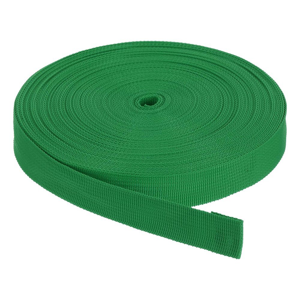 Rebower Nylon Webbing Strap, 25 Yards x 1 Inch Polypropylene Webbing Lightweight Strapping Backpack Band for DIY Gear Repair Outdoor Luggage Cargo Straps, Green