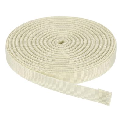 Rebower Nylon Webbing Strap, 25 Yards x 7/8 Inch Polypropylene Webbing Lightweight Strapping Backpack Band for DIY Gear Repair Outdoor Luggage Cargo Straps, Light Beige
