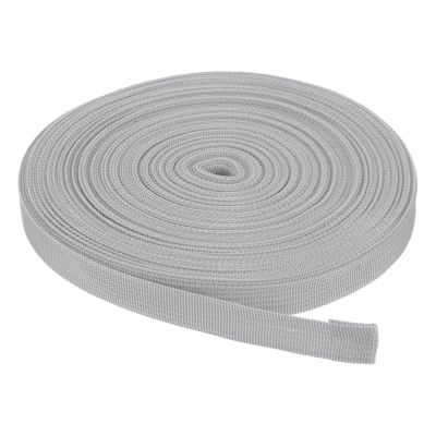 Rebower Nylon Webbing Strap, 25 Yards x 7/8 Inch Polypropylene Webbing Lightweight Strapping Backpack Band for DIY Gear Repair Outdoor Luggage Cargo Straps, Light Grey
