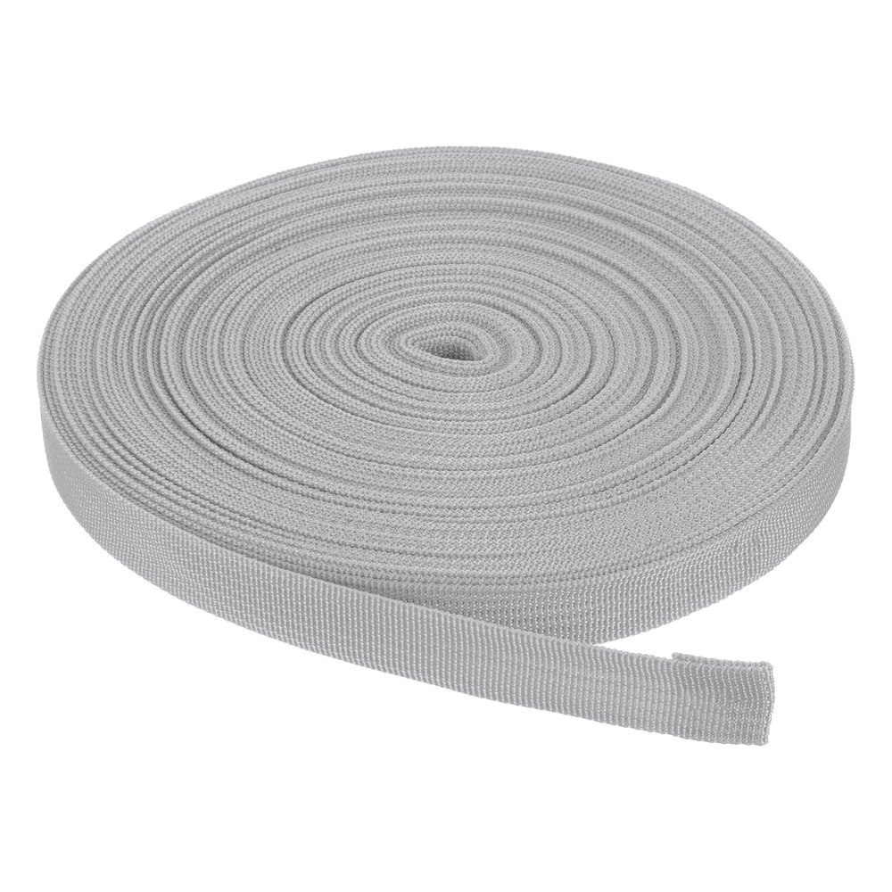 Rebower Nylon Webbing Strap, 25 Yards x 7/8 Inch Polypropylene Webbing Lightweight Strapping Backpack Band for DIY Gear Repair Outdoor Luggage Cargo Straps, Light Grey