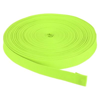 Rebower Nylon Webbing Strap, 50 Yards x 7/8 Inch Polypropylene Webbing Lightweight Strapping Backpack Band for DIY Gear Repair Outdoor Luggage Cargo Straps, Fluorescent Green