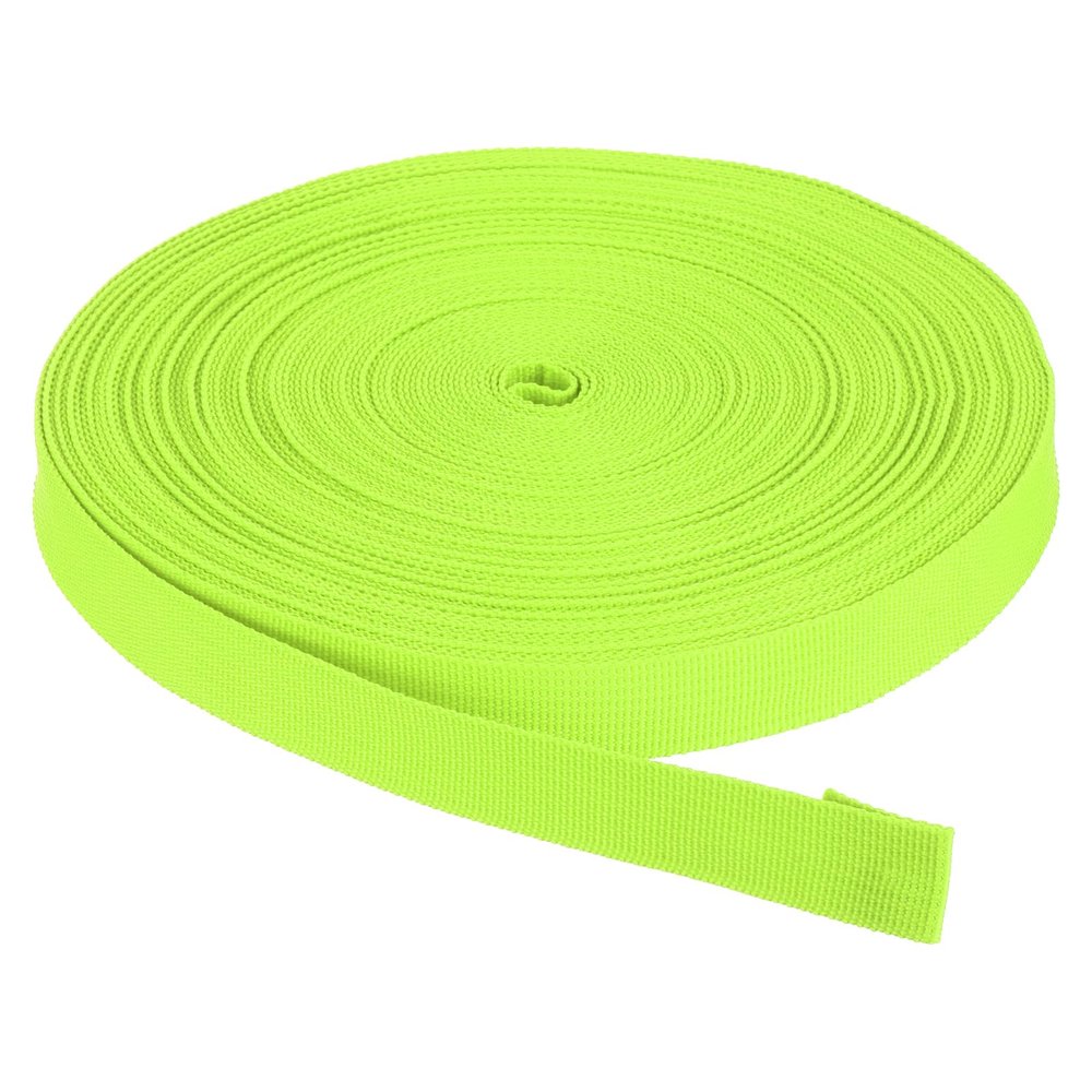 Rebower Nylon Webbing Strap, 50 Yards x 7/8 Inch Polypropylene Webbing Lightweight Strapping Backpack Band for DIY Gear Repair Outdoor Luggage Cargo Straps, Fluorescent Green